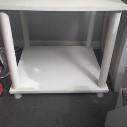 White small square 2 shelf/ table