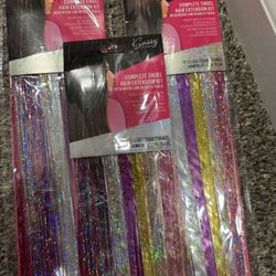 COMPLETE TINSEL HAIR EXTENSION KIT WITH MICRO LINK BEADS & TOOLS