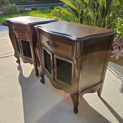French Provincial Nightstands Pair