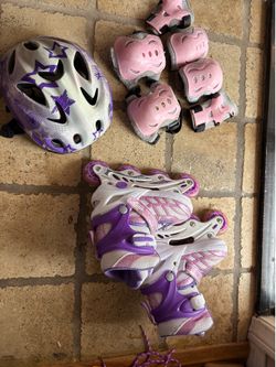 Ylaide Kids Adjustable Inline Skates with Helmet and Pads