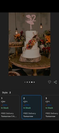 Ballerina Number 2 Cake Topper Pink Glitter