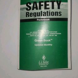 Federal Motor Carrier SAFETY Regulations Pocketbook Driver, J.J. Keller GREEN Bk