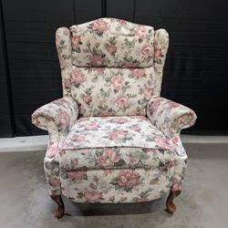 Traditional High-Back Floral Armchair