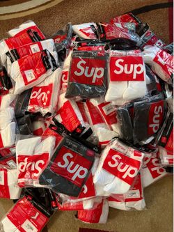 White & Black Supreme Socks