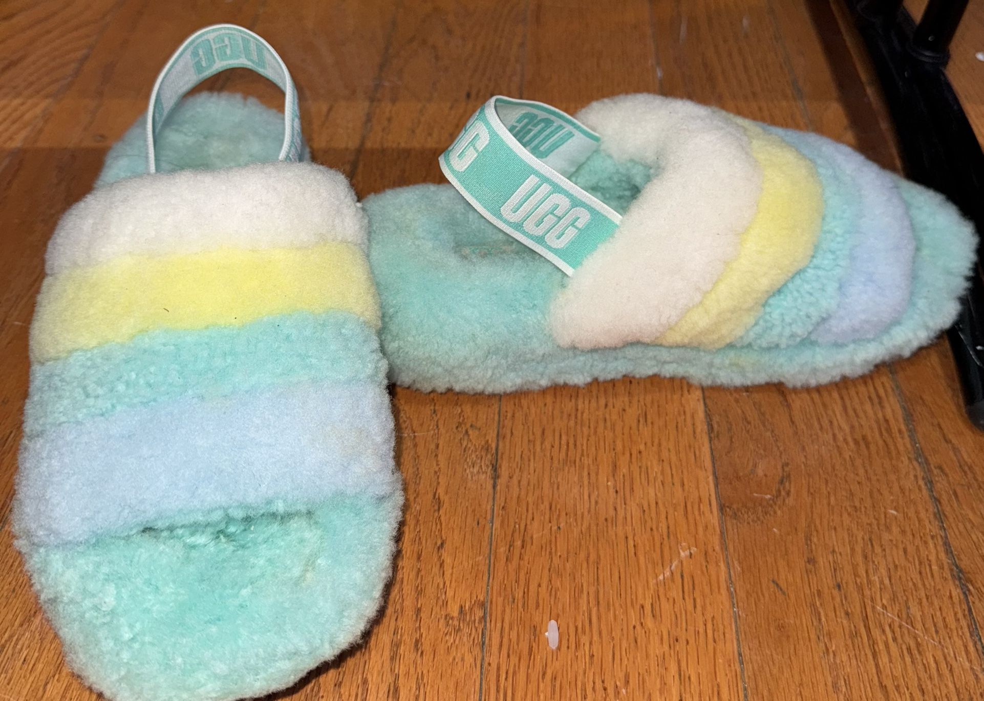 UGG Fluff Yeah Slide Teal/Yellow
