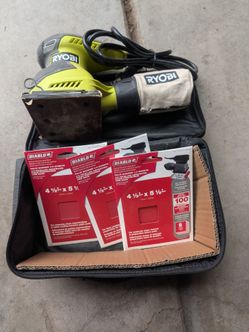 Ryobi 1/4 Sheet Finishing Sander w/ Carry Case & Extra Diablo Sandpaper