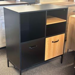 [New in Box] 2 Tier Storage Cabinet, 2 Drawer Cabinet, Sofa Sideboard Cabinet with 3 Open Cubes, Wooden Sideboard Storage Organizer Cabinet for Living