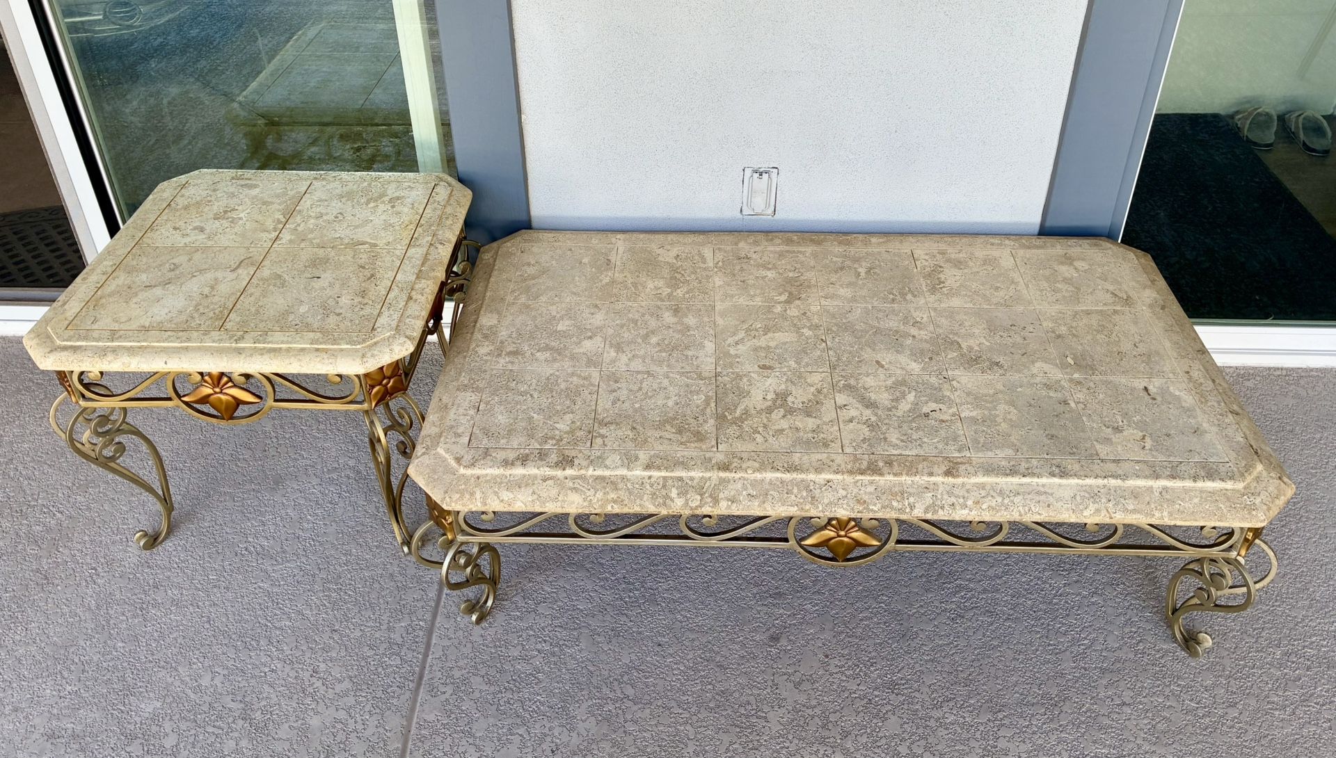 STONE COFFEE TABLE & END TABLE