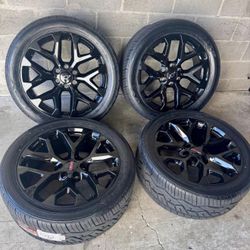 22” Snowflakes Wheels Tires Chevy Silverado Gmc Sierra Tahoe Yukon Suburban Rims wheels tires