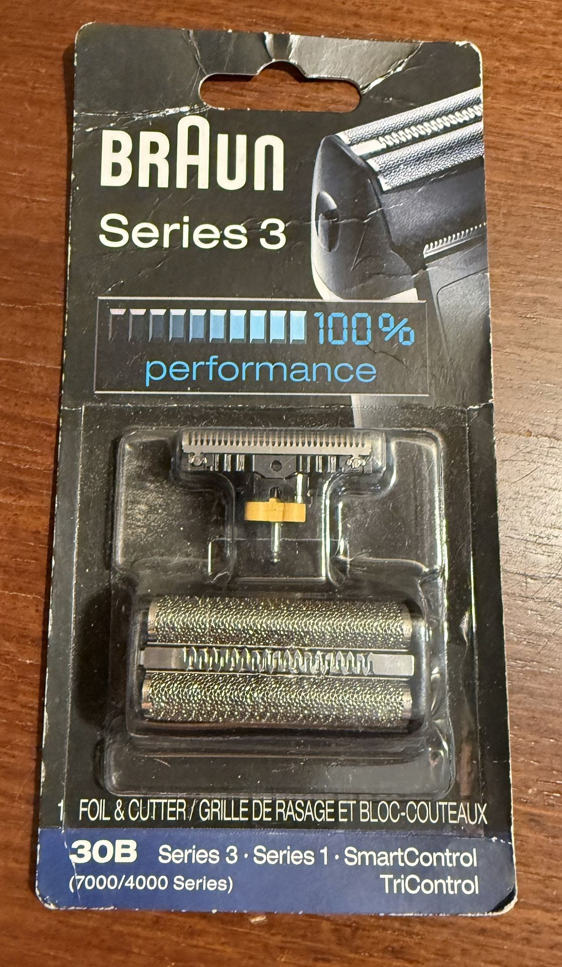 The Braun 30B Series 3 7000/4000 Foil and Cutter is a high-quality replacement shaver head designed for electric shavers. Made in Germany, this unit f