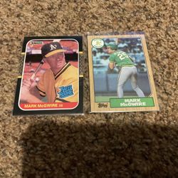 1987 Donruss & Topps Mark McGwire Rookie Baseball Cards Oakland A’s Slugger 