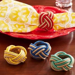 The Pioneer Woman Wrapped Braid Napkin Rings Multicolor  1.5'x1.37" Set 4