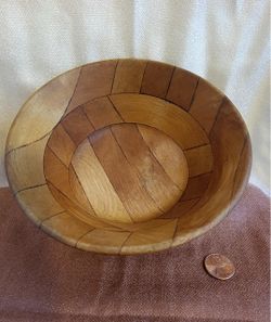 Vintage Segmented Wooden Bowl