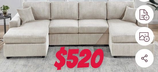 Sectional couch with double bed