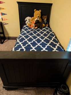 Black Wood Twin Bed Frame