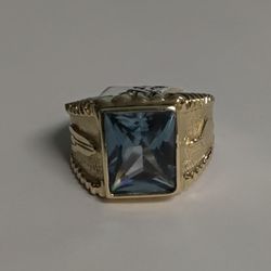 Men's 14k Blue Stone Ring