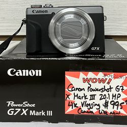 Canon PowerShot G7 X Mark III 20.1MP 4K Vlogging Camera Like New