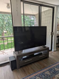 65" TCL TV + Polk speakers + TV stand