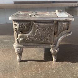 Antique Mini Wood Stove Small Fire Vintage Metal Miniature