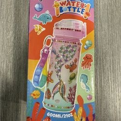 Decorate Water Bottle, Gem Water Bottle with Stickers, Arts and Crafts Kits Toys, Gem Painting Crafts for Girls Aged 6-12