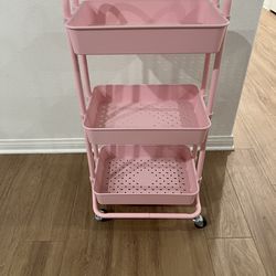 Pink 3 Tier Utility Cart