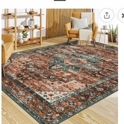 Moynesa 6x9 Oriental Area Rug – Vintage Brick Red & Dull Teal 🏡✨
Washable | Non-Slip | Ultra-Thin | Low Pile