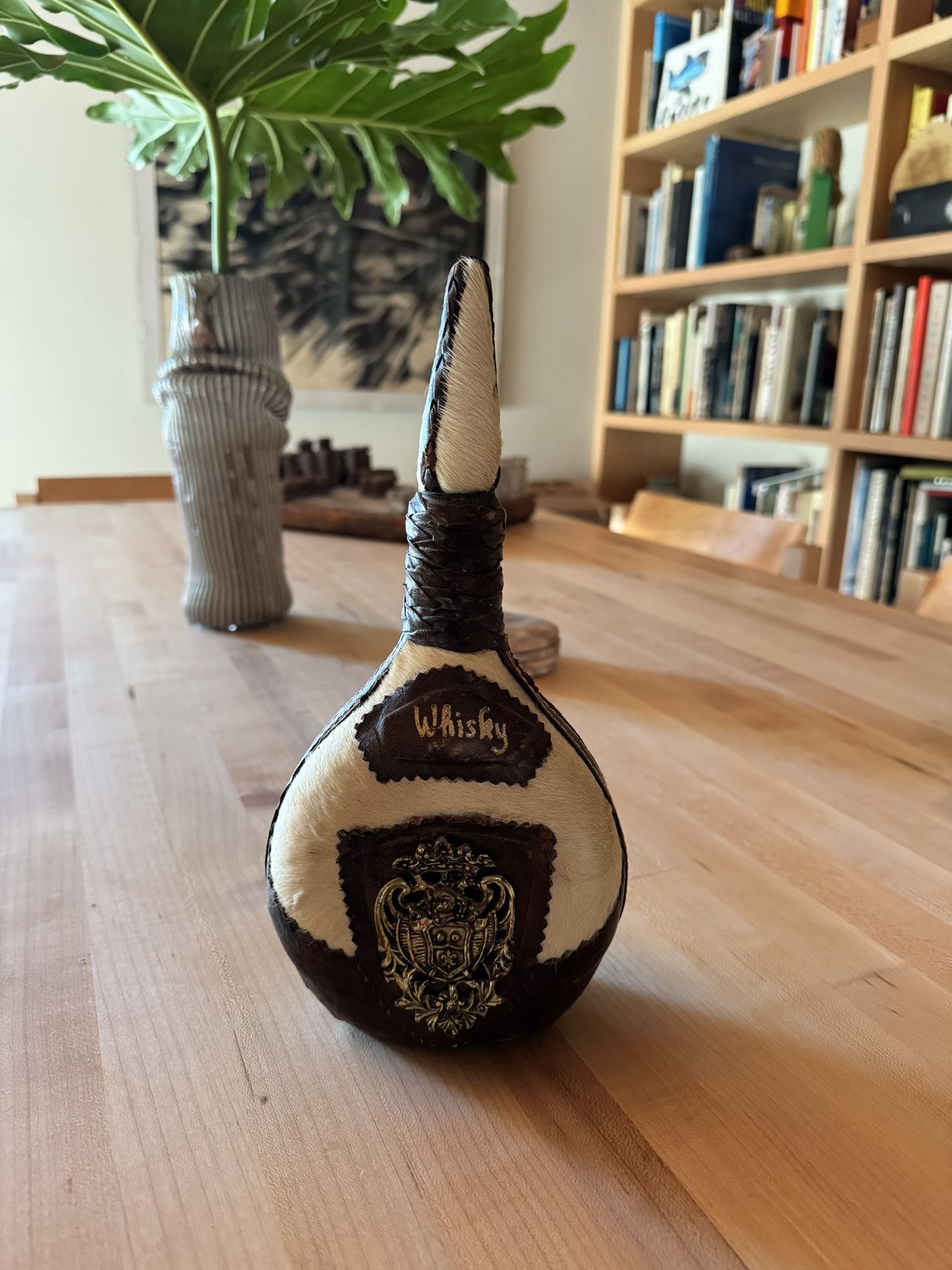 Hide And Leather Antique Whiskey Bottle