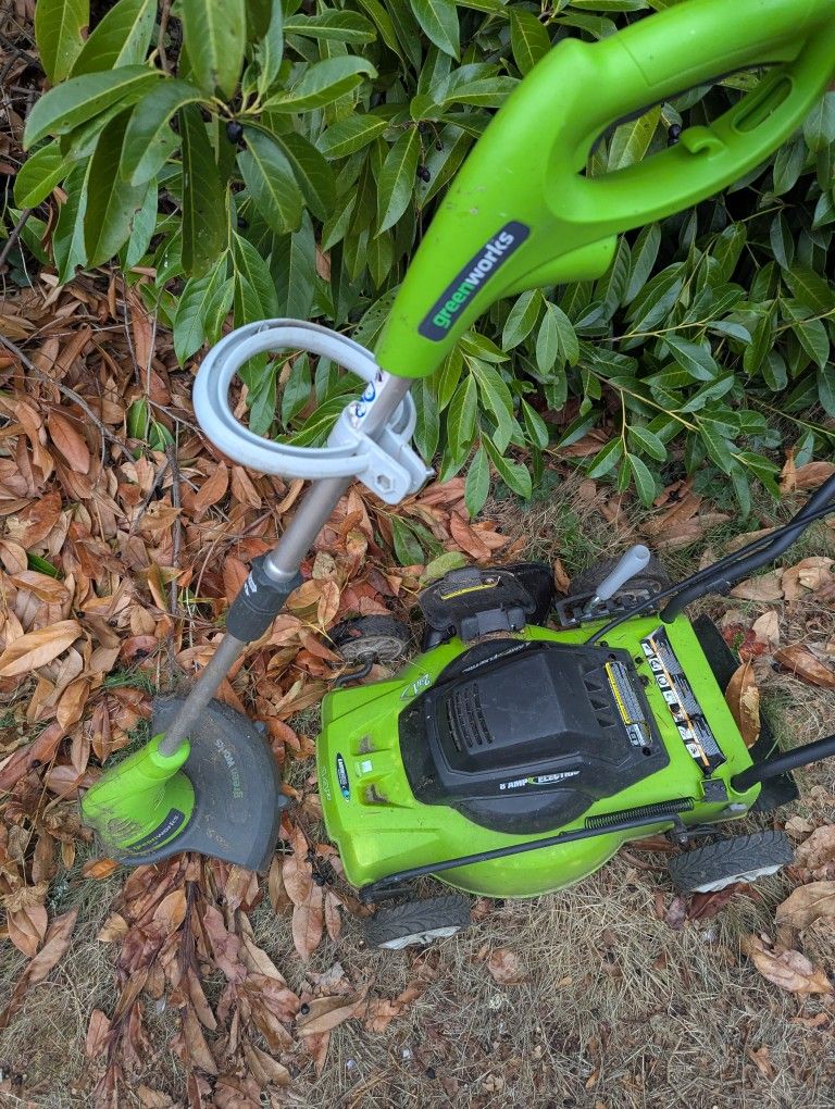 Corded Electric Lawn Mower And Weed Trimmer