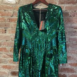 Balmain  H&M collab Green Sequin dress NWT/ size 4 