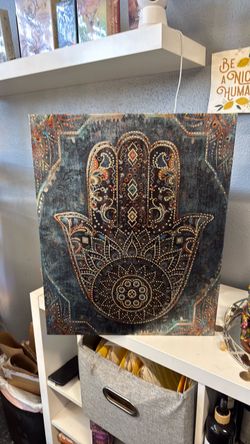 Hamsa Hand Decorative Wall Art Canvas