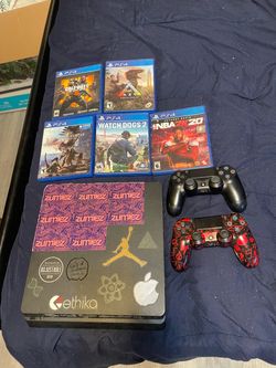 PS4 Slim Bundle with 2 Controllers and 5 Games
