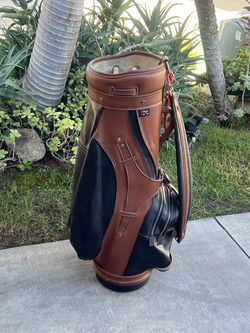 └➤➤➤ Vintage AMF Ben Hogan Golf Bag Brown Leather 3-Way Divider