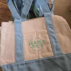 Trader Joes Mini Pastel Canvas Tote Bag