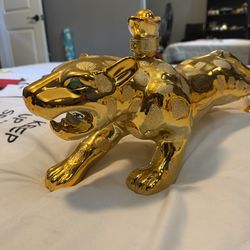 NEW Casino Azul Gold Spotted Ceramic Jaguar Decorative Collectible