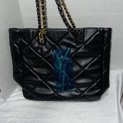 Black Tote With Chain Handle