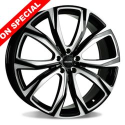 OFFER- DBM ENC GLOSS BLACK RED MILLING 22X8, 5X100/5X108/5X110/5X112/5X114.3/5X120