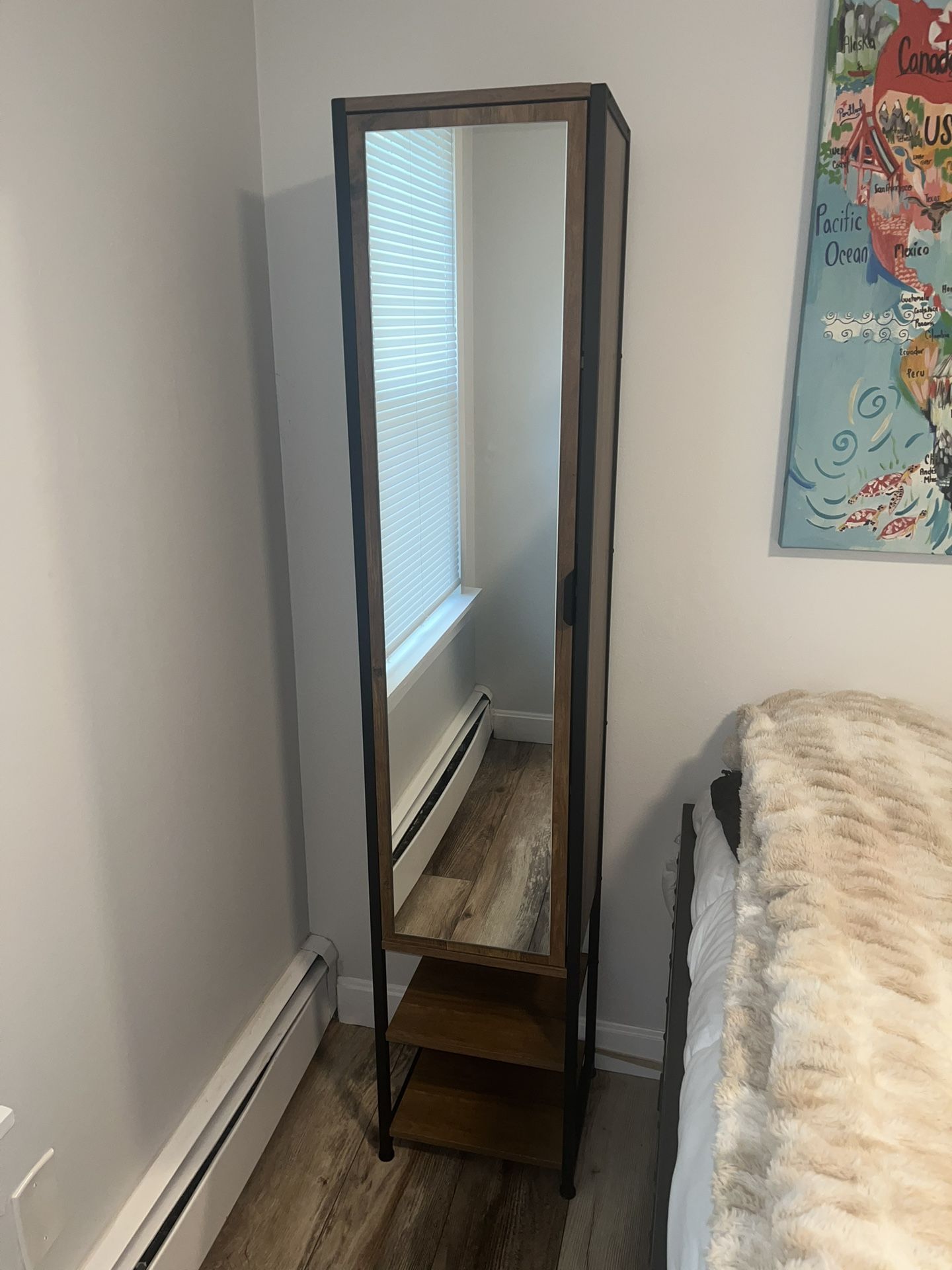 Mirrored Storage With Shelves - Brand New —$100