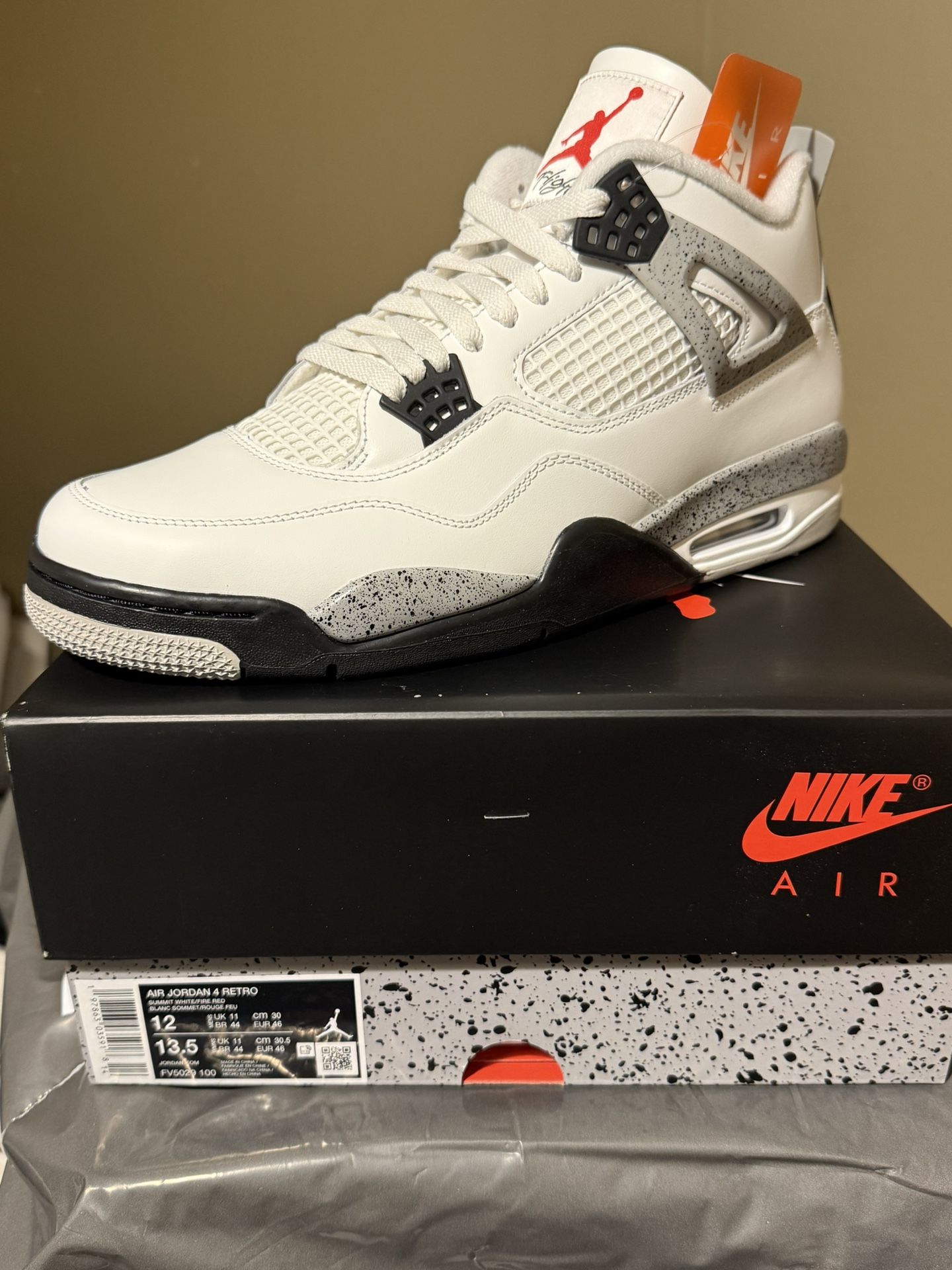 Jordan 4 White Cement Sz12