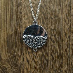 24 Inch Sterling Silver Heavy Cool Pattern Pendant Necklace

