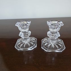 Mikasa - Crystal glass candlestick holders 'Edinburgh' pattern by Mikasa