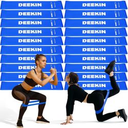 Deekin 20 Pcs Resistance Bands Resistance Loop Exercise Bands Exercise Equipment Elastic Band for Women and Men Home Fitness, Gym, Yoga