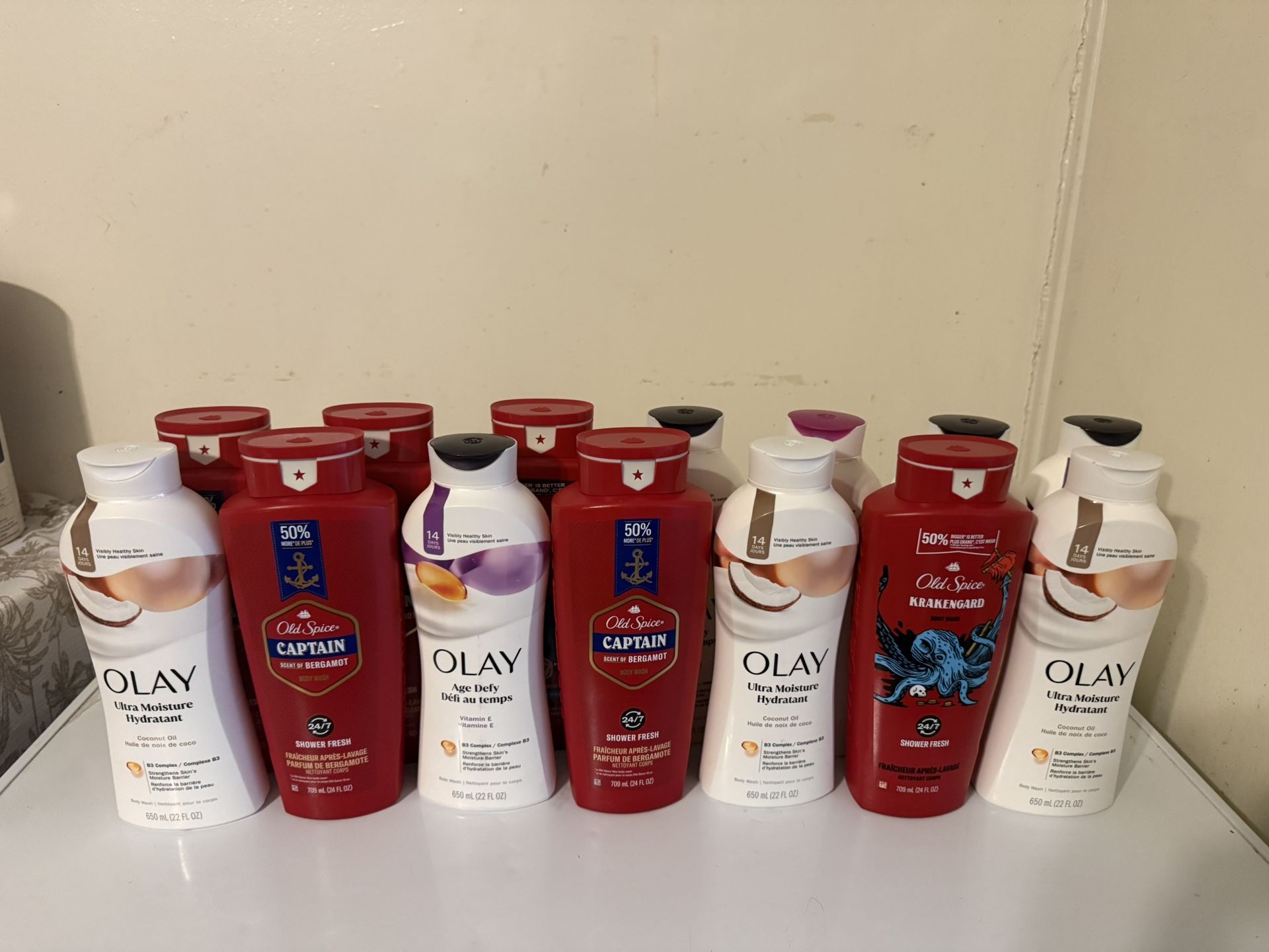 OLAY and old spice body wash