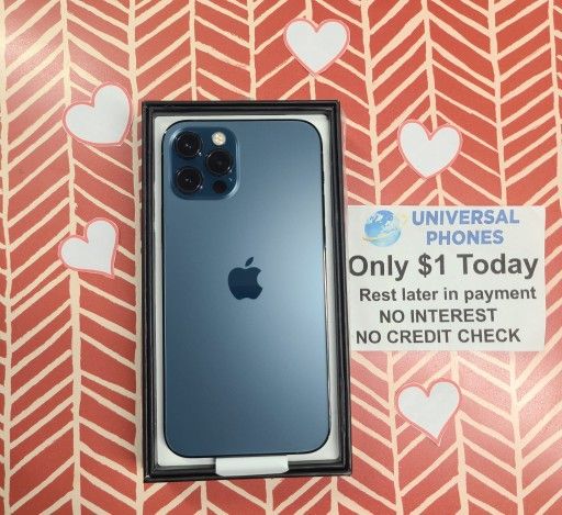 Apple IPhone 12 Pro 128gb Unlocked, FREE Smartwach/ Headphones. Pay $1 Today Rest in payments. NO CREDIT NEEDED FINANCING