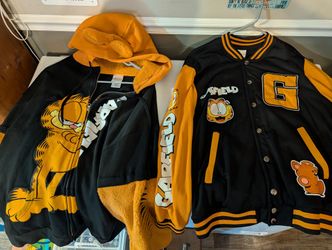 Garfield XL Varsity Jacket And XL Cosplay Hoodie