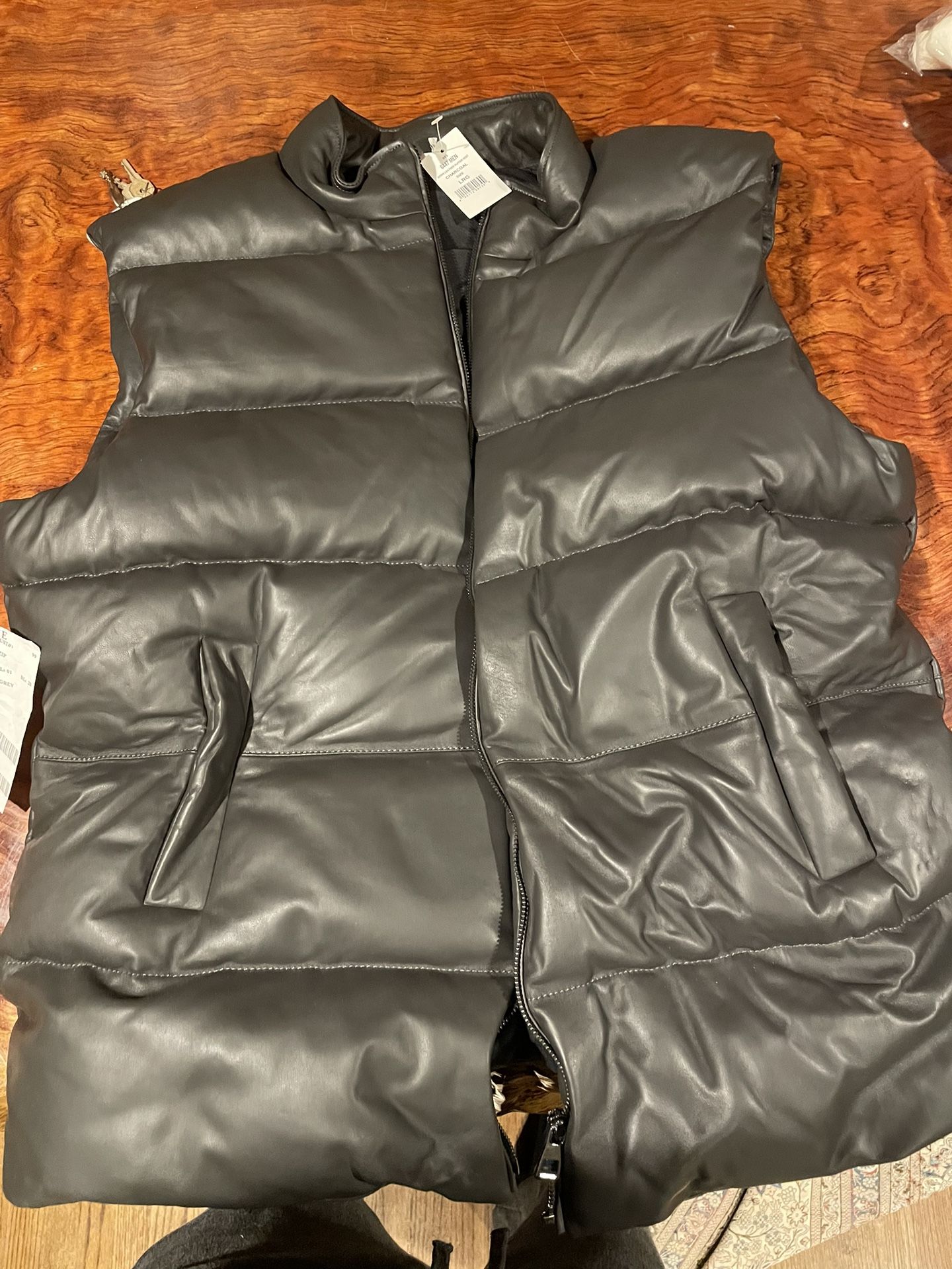 Wolfie Down Puffer Vest Leather