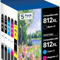 Brand New Unopened   812XL Ink Cartridge Epson Remanufactured Replacement for Epson 812XL Ink Cartridges Combo Pack for Epson 812XL 812 XL T812XL for 