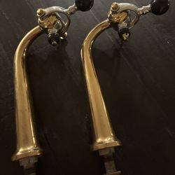 (2) Solid Brass Beer Taps