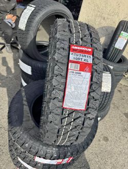 235-75-15 Americus Rugged ATR new 4 tires Free Mount Balance installation 235/75/15 llantas