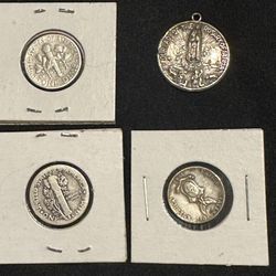 9 Coin Silver Lot Plus 1 Silver Medal