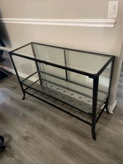 Beautiful glass decor table with opening doors $125  each